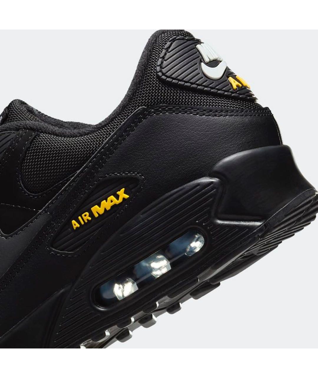 NIKE Черные кожаные низкие кроссовки / кеды, фото 6