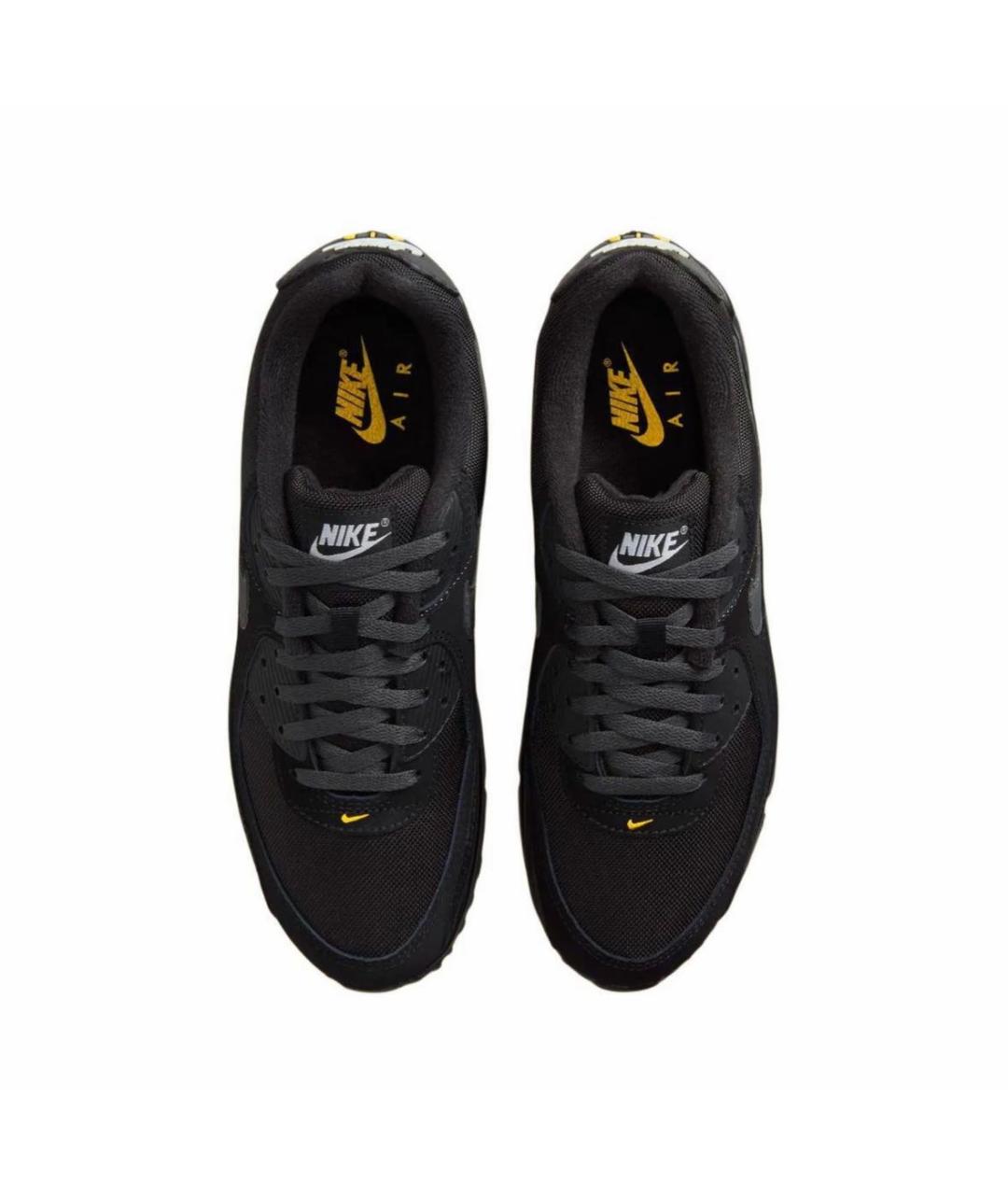 NIKE Черные кожаные низкие кроссовки / кеды, фото 3