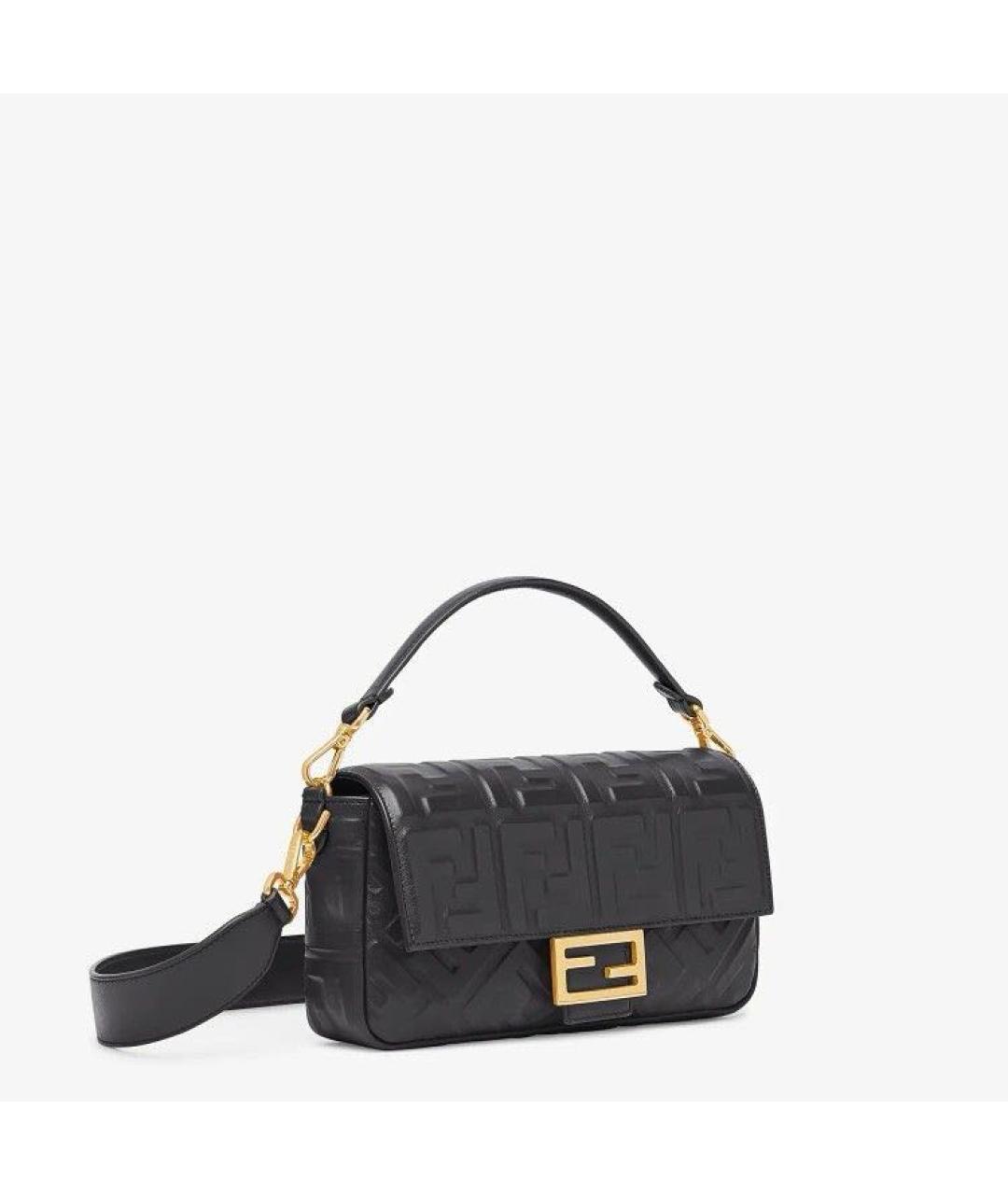 FENDI Черная кожаная сумка с короткими ручками, фото 2