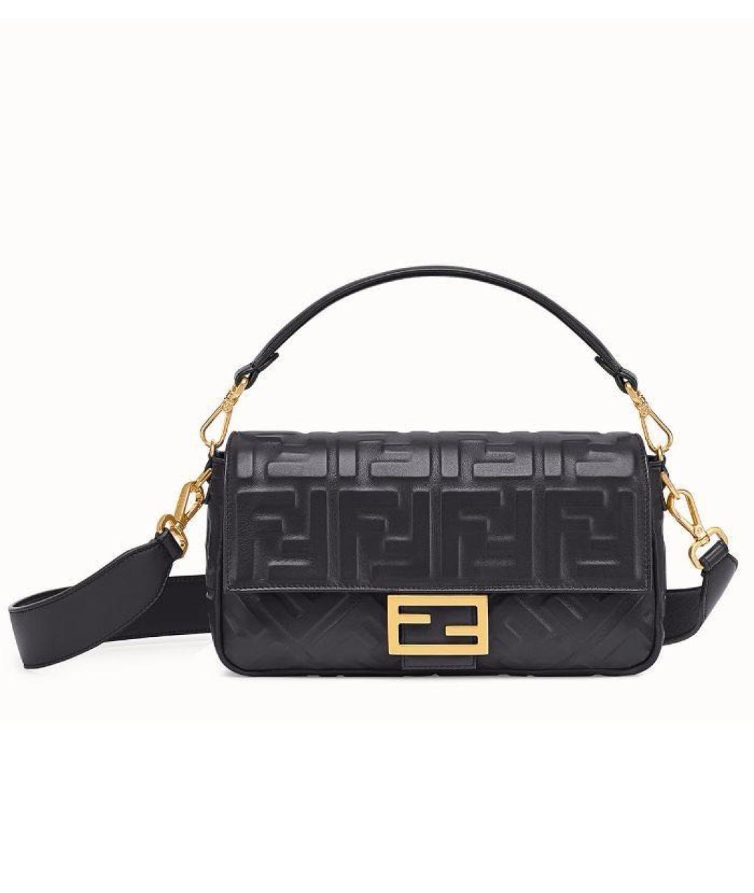 FENDI Черная кожаная сумка с короткими ручками, фото 9