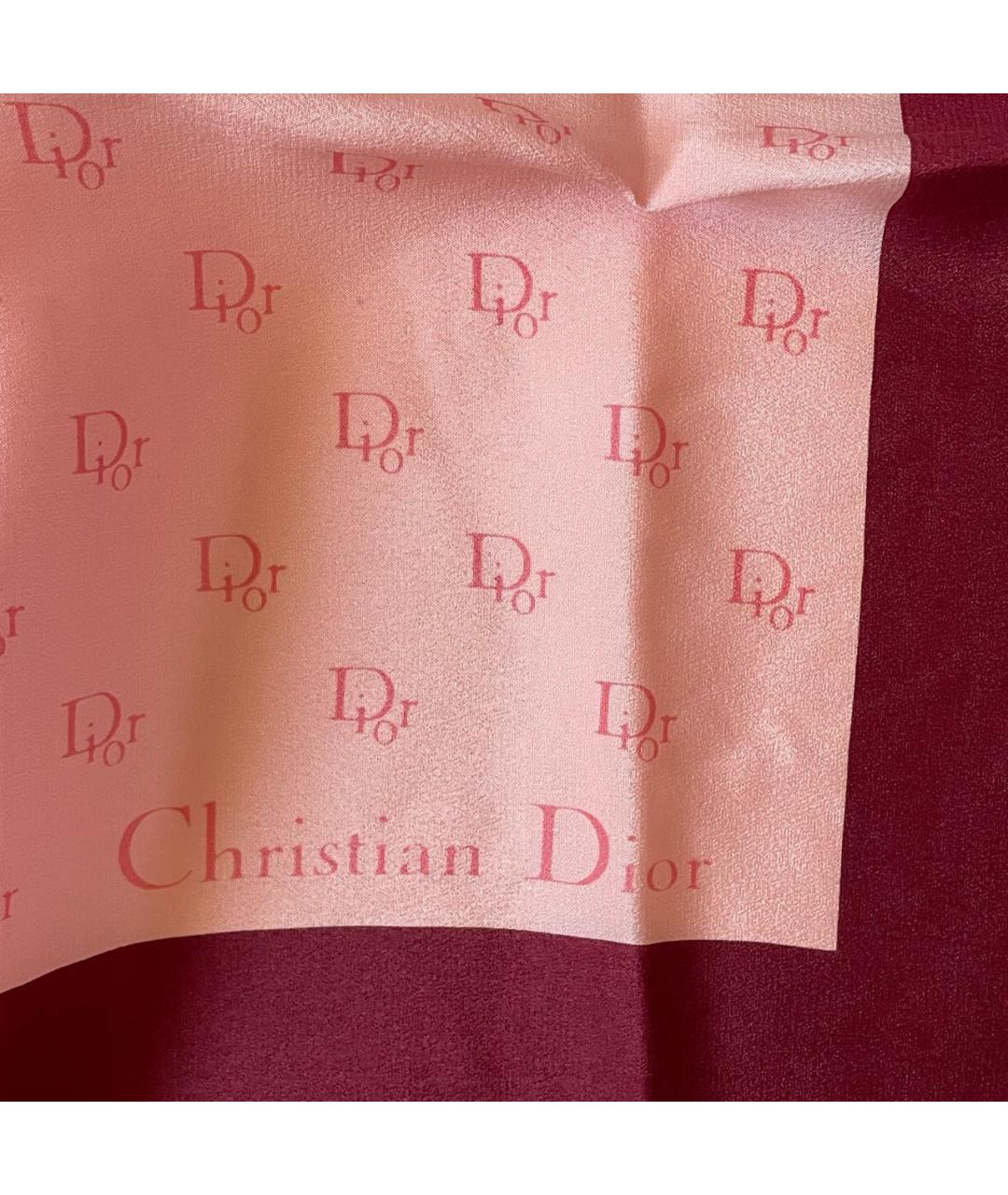 CHRISTIAN DIOR Розовый шелковый платок, фото 2