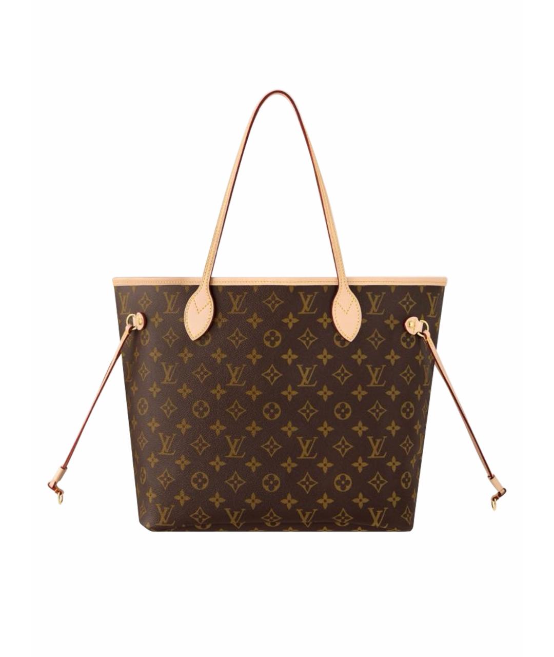 LOUIS VUITTON Коричневая кожаная сумка тоут, фото 4