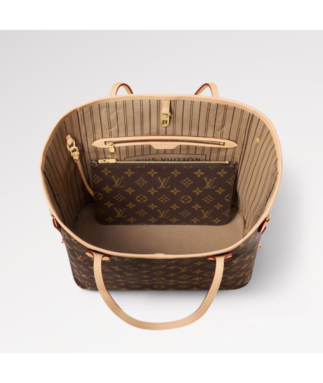 LOUIS VUITTON Коричневая кожаная сумка тоут, фото 2