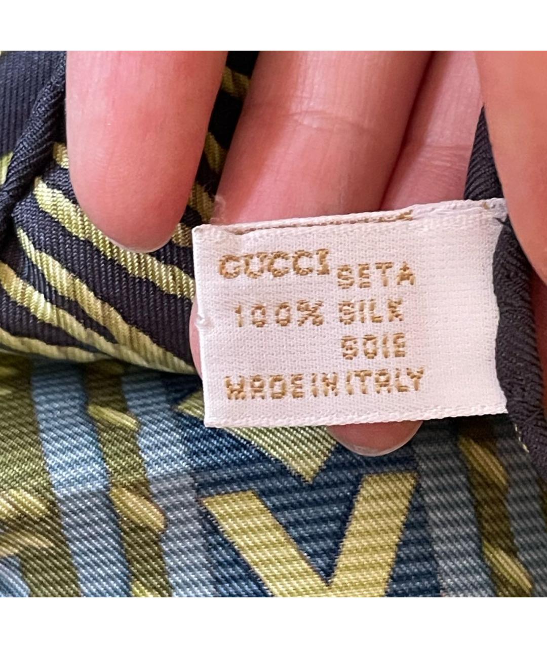 GUCCI Зеленый шелковый платок, фото 3