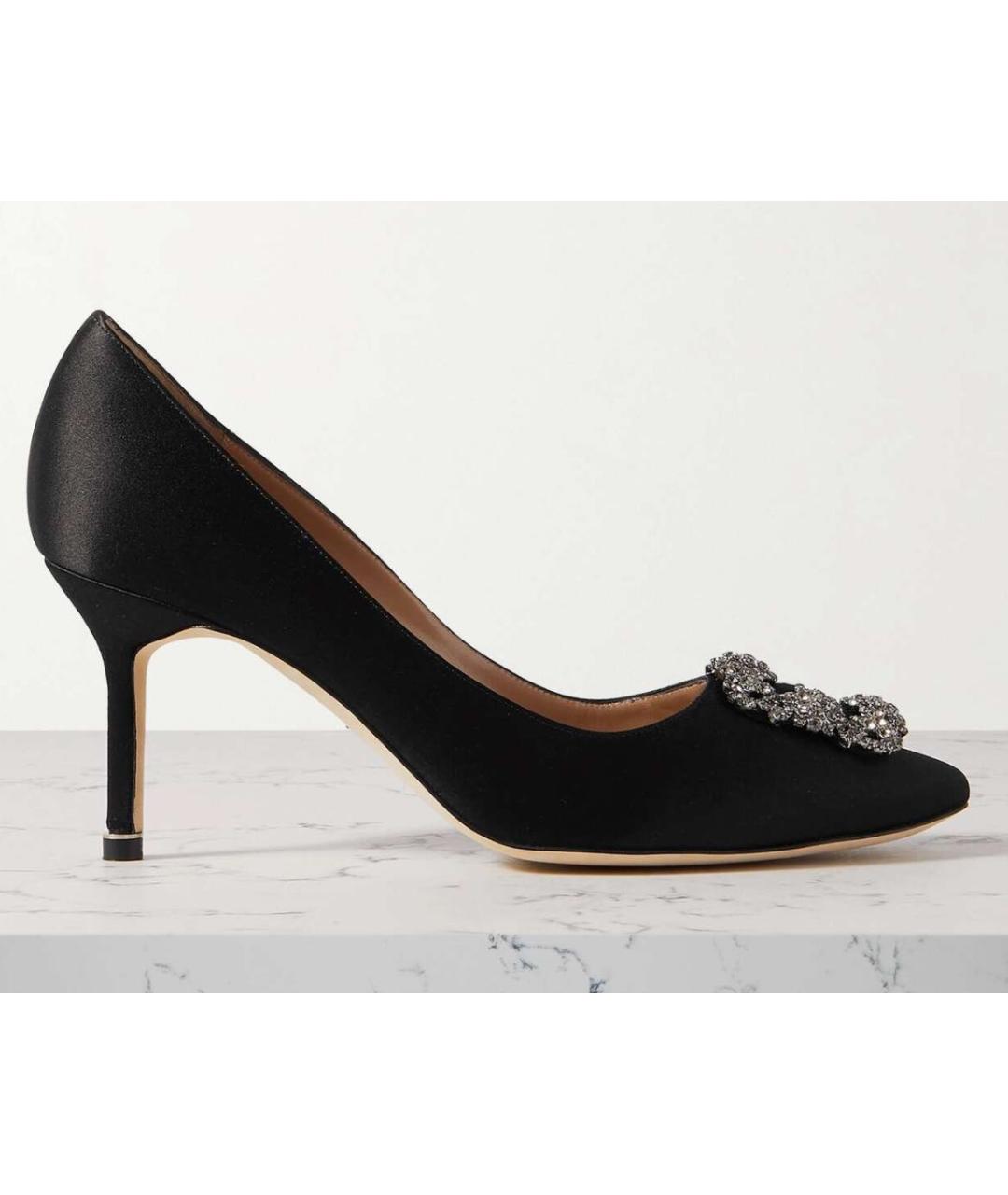 MANOLO BLAHNIK Черные текстильные туфли, фото 5