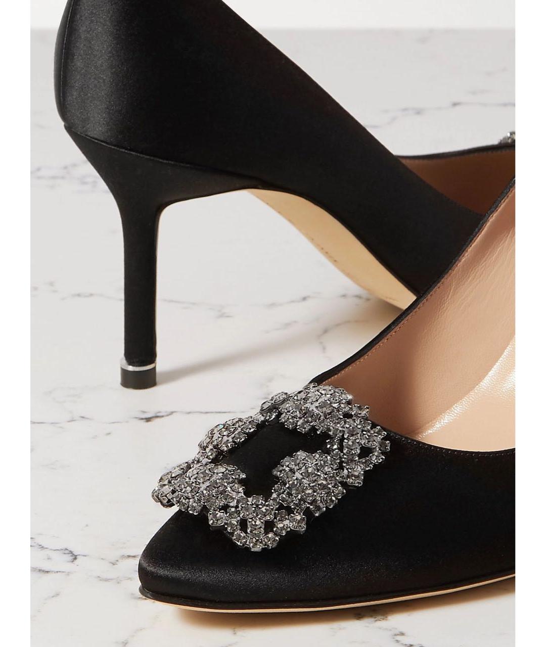 MANOLO BLAHNIK Черные текстильные туфли, фото 2