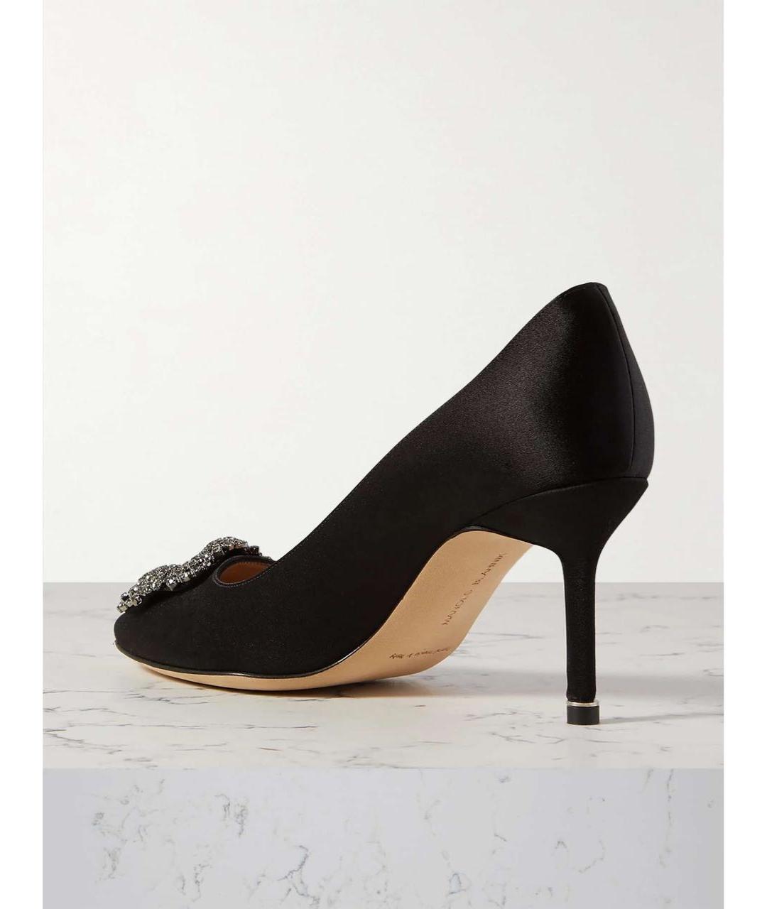 MANOLO BLAHNIK Черные текстильные туфли, фото 4