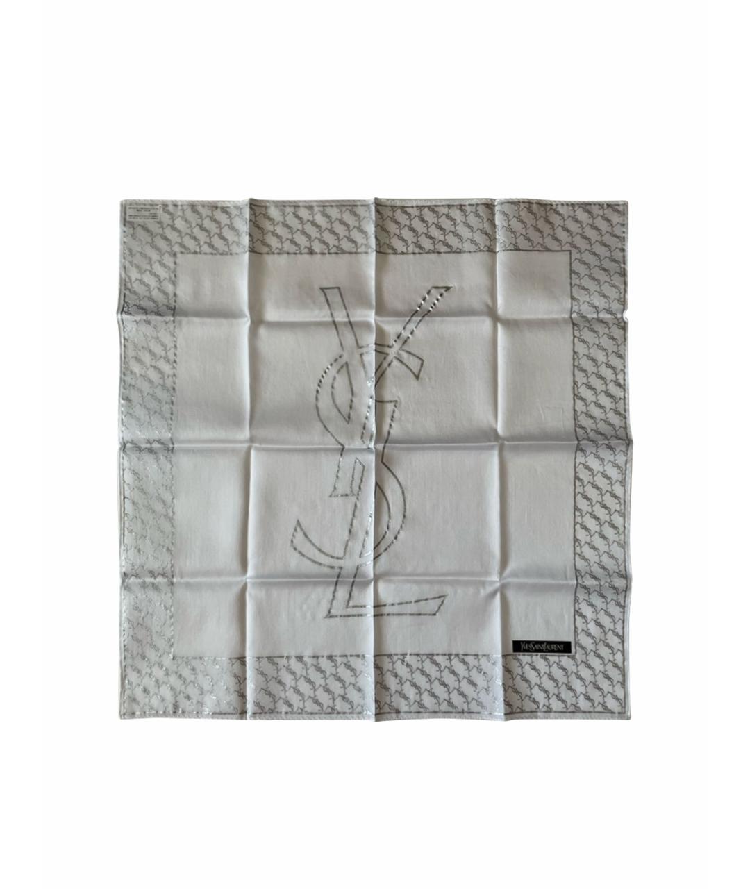 SAINT LAURENT Белый хлопковый платок, фото 1
