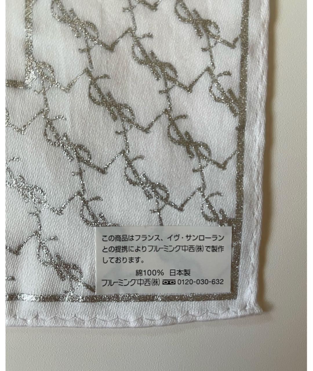 SAINT LAURENT Белый хлопковый платок, фото 4