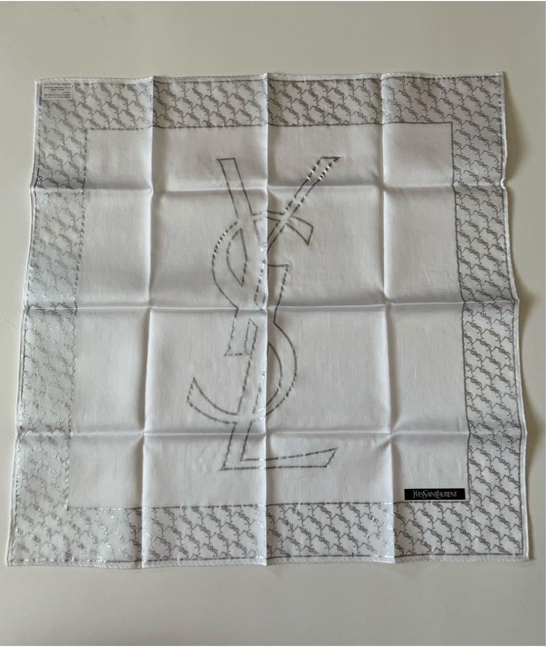 SAINT LAURENT Белый хлопковый платок, фото 6