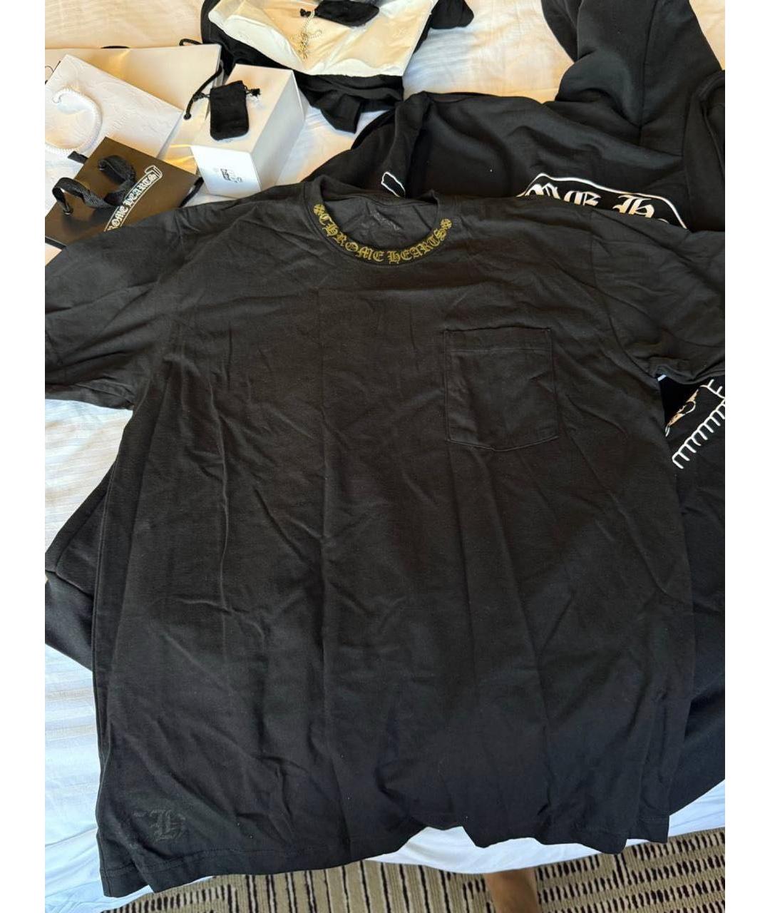 CHROME HEARTS Черная хлопковая футболка, фото 5