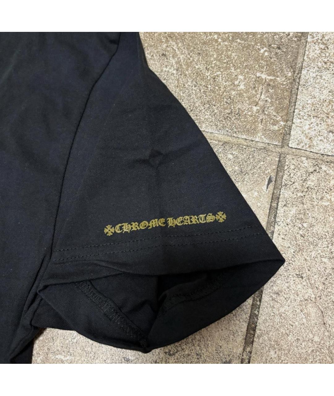 CHROME HEARTS Черная хлопковая футболка, фото 4