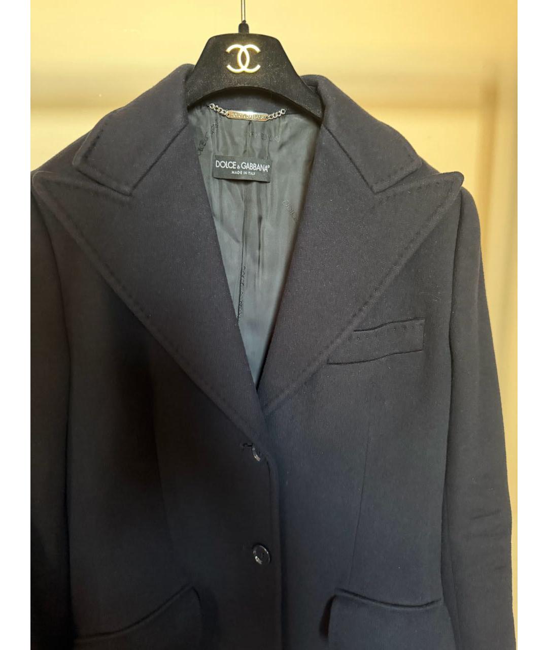 DOLCE&GABBANA Темно-синее кашемировое пальто, фото 3