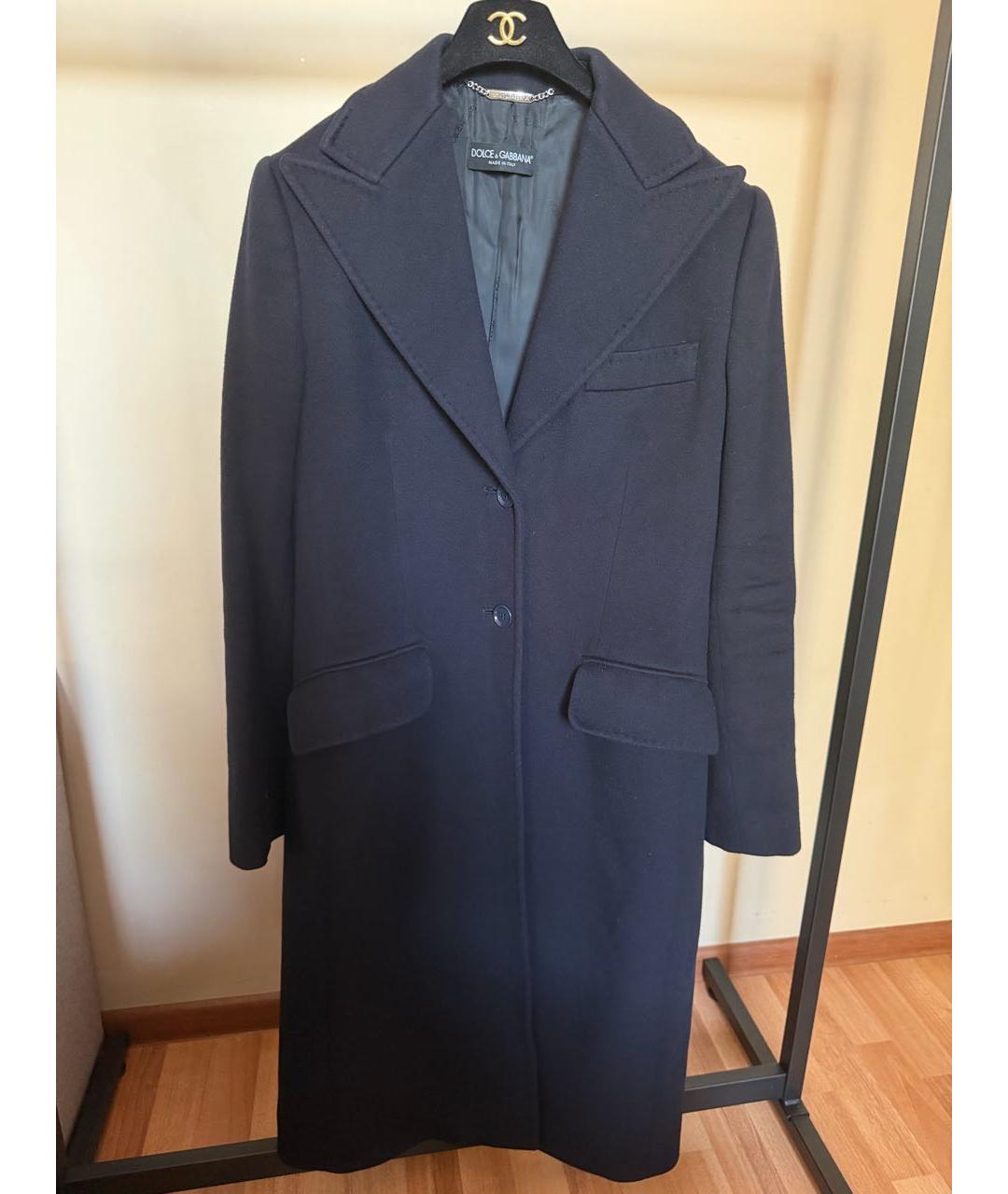 DOLCE&GABBANA Темно-синее кашемировое пальто, фото 6