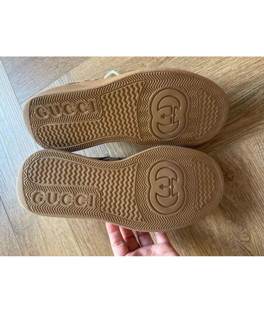 GUCCI Коричневые кеды, фото 6