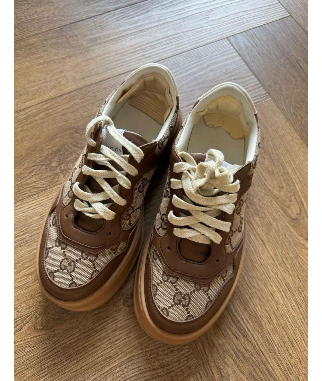 GUCCI Коричневые кеды, фото 3