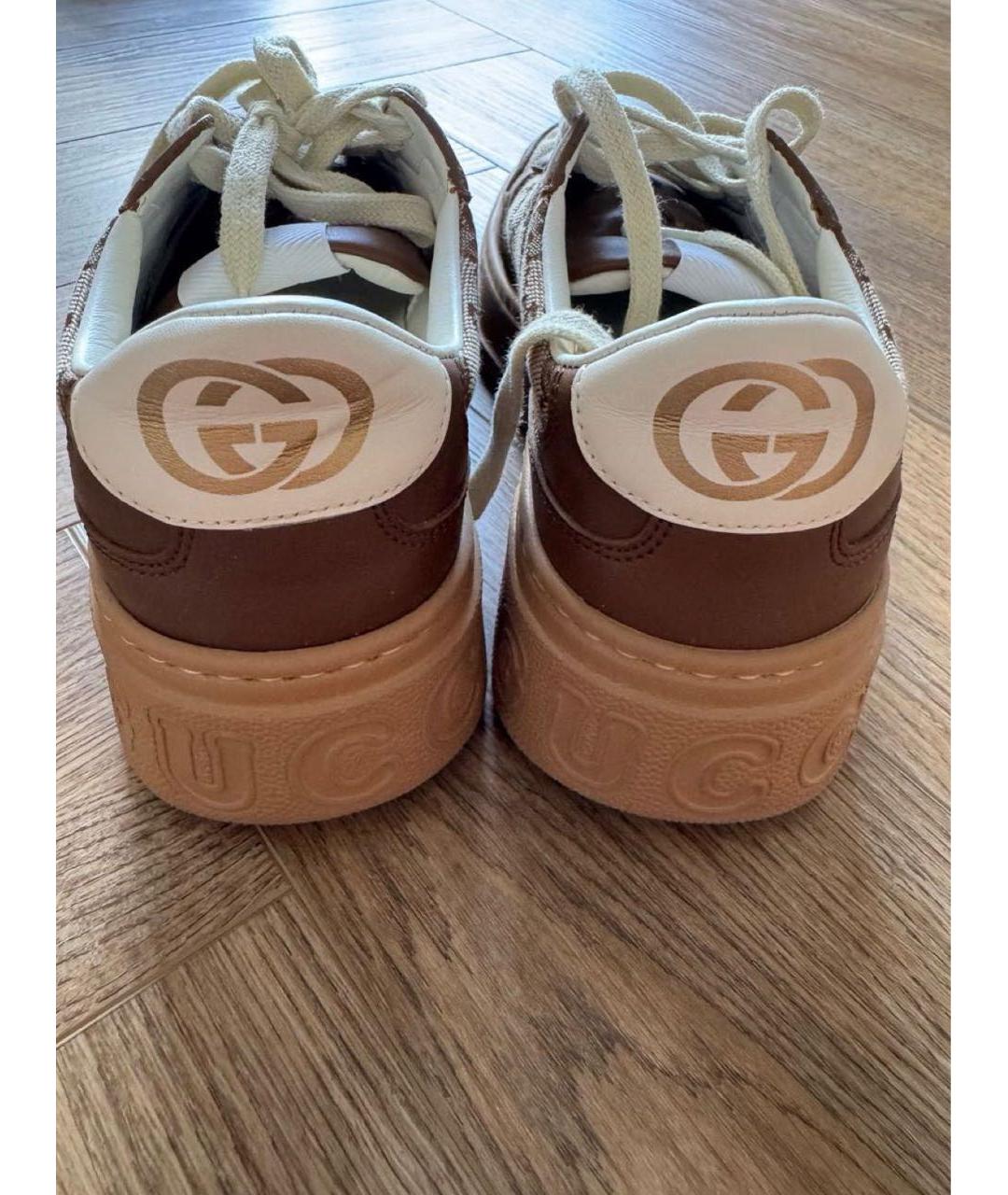 GUCCI Коричневые кеды, фото 4