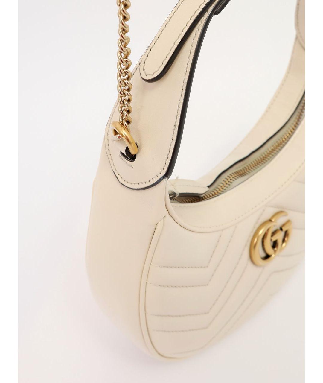 GUCCI Белая кожаная сумка через плечо, фото 4