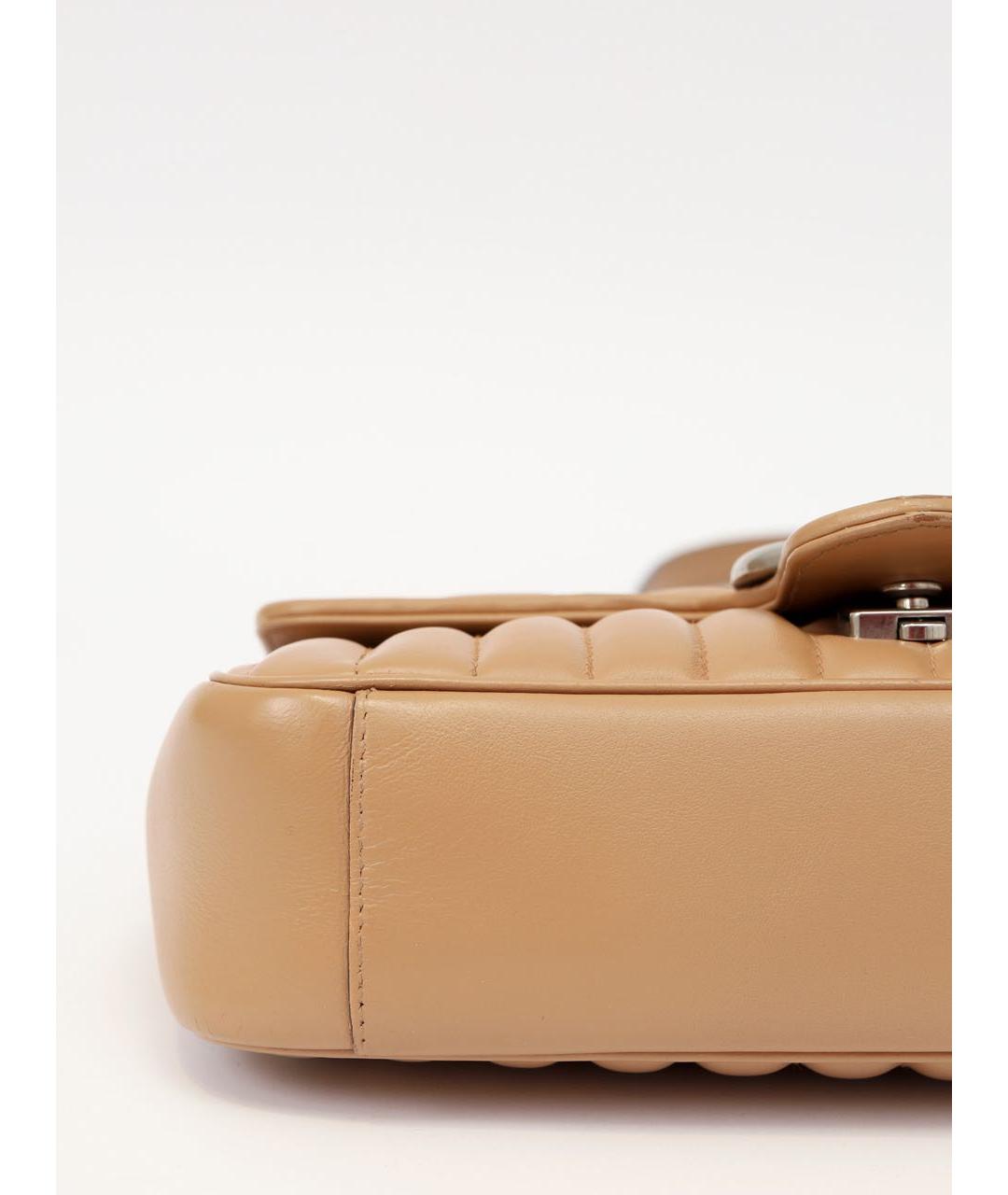 GUCCI Бежевая кожаная сумка через плечо, фото 7