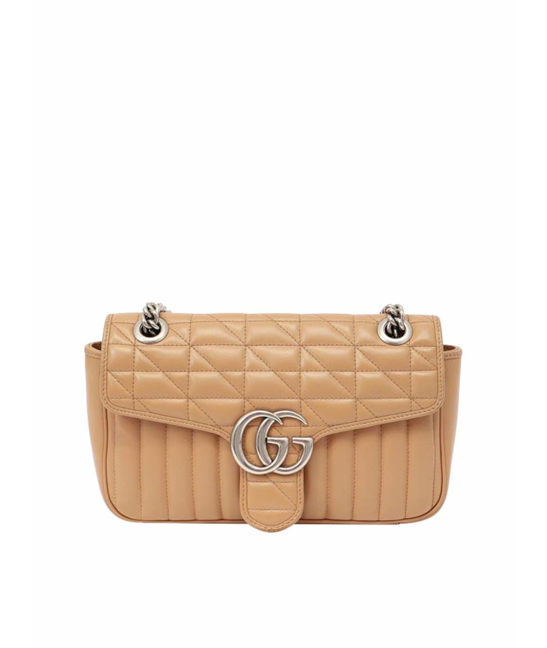 GUCCI Бежевая кожаная сумка через плечо, фото 1