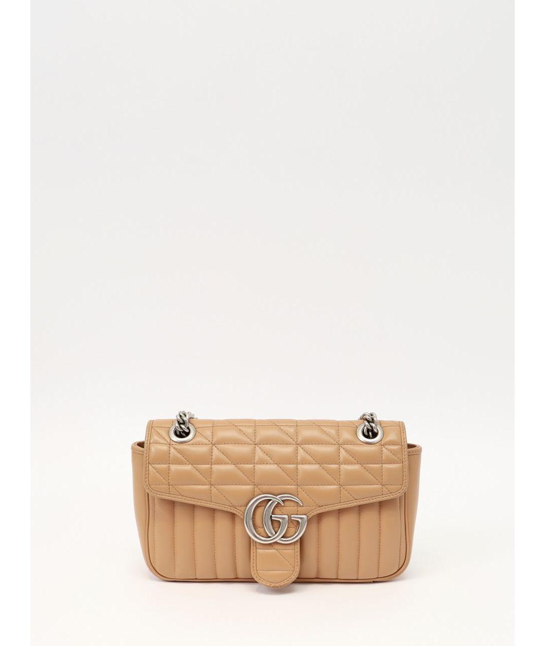 GUCCI Бежевая кожаная сумка через плечо, фото 9