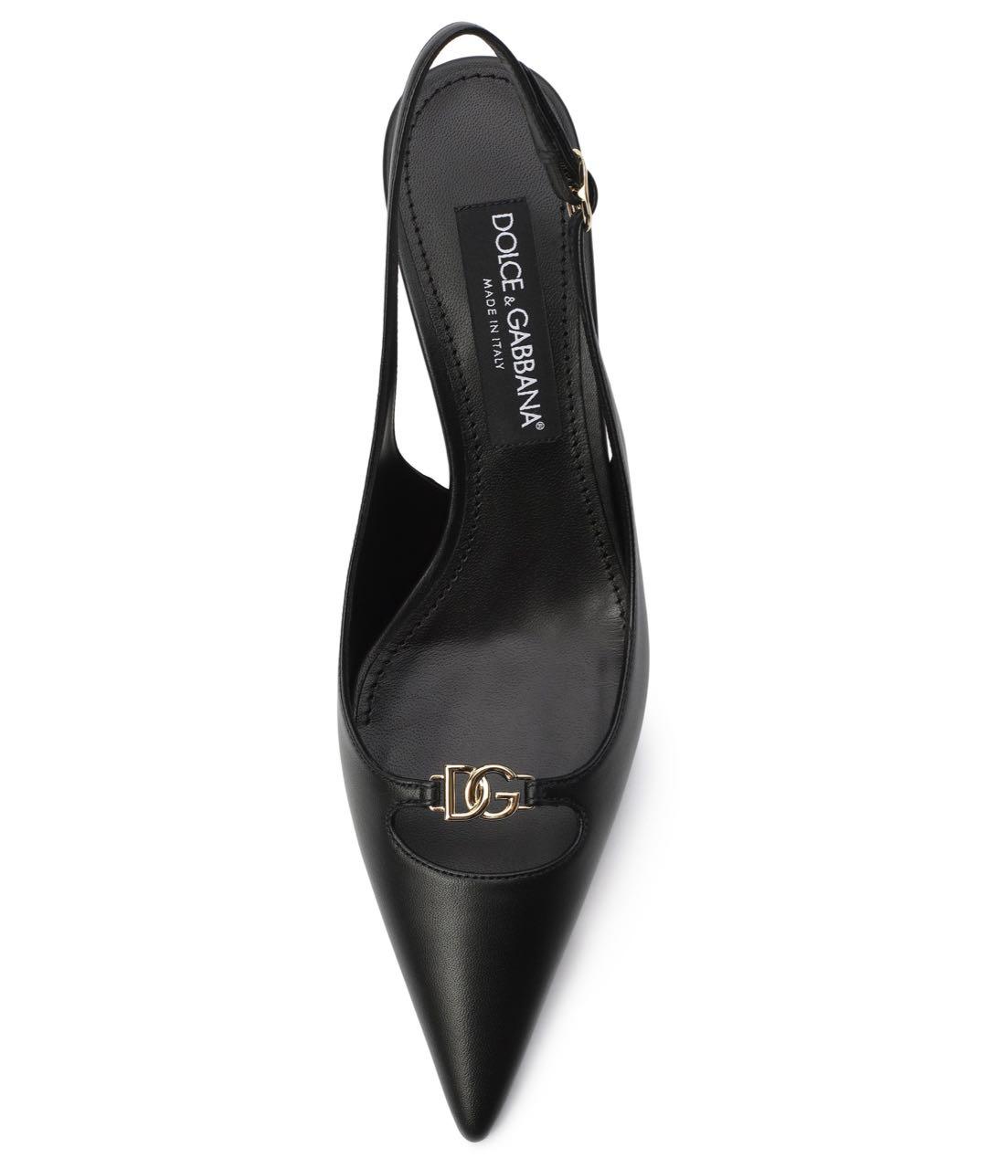 DOLCE&GABBANA Черные кожаные туфли, фото 3