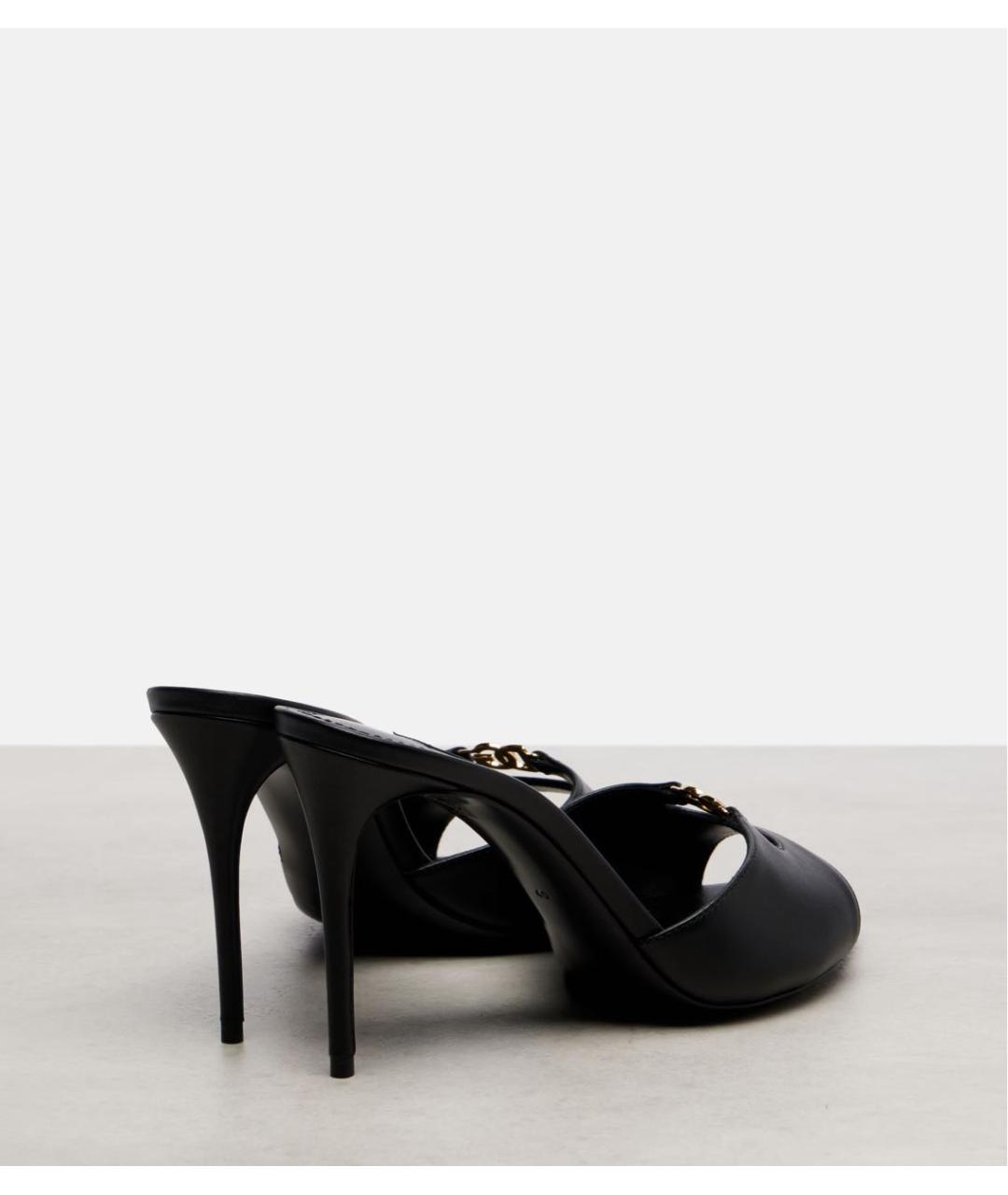 DOLCE&GABBANA Черные кожаные мюли, фото 4