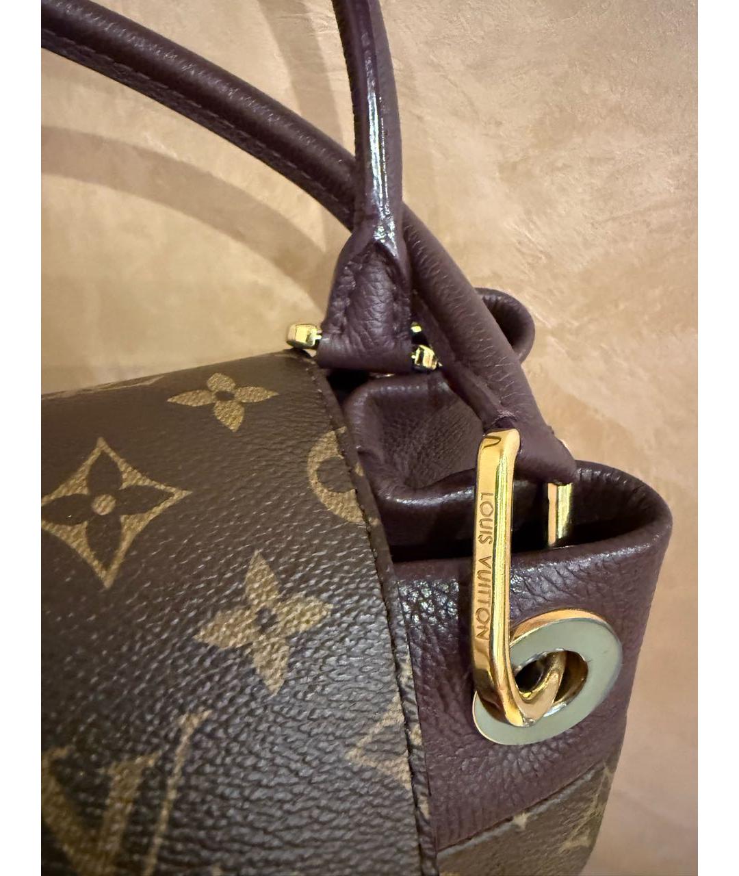 LOUIS VUITTON Коричневая кожаная сумка с короткими ручками, фото 5