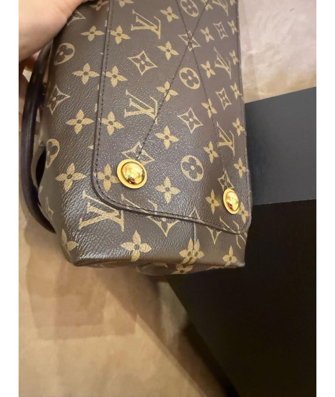 LOUIS VUITTON Коричневая кожаная сумка с короткими ручками, фото 8