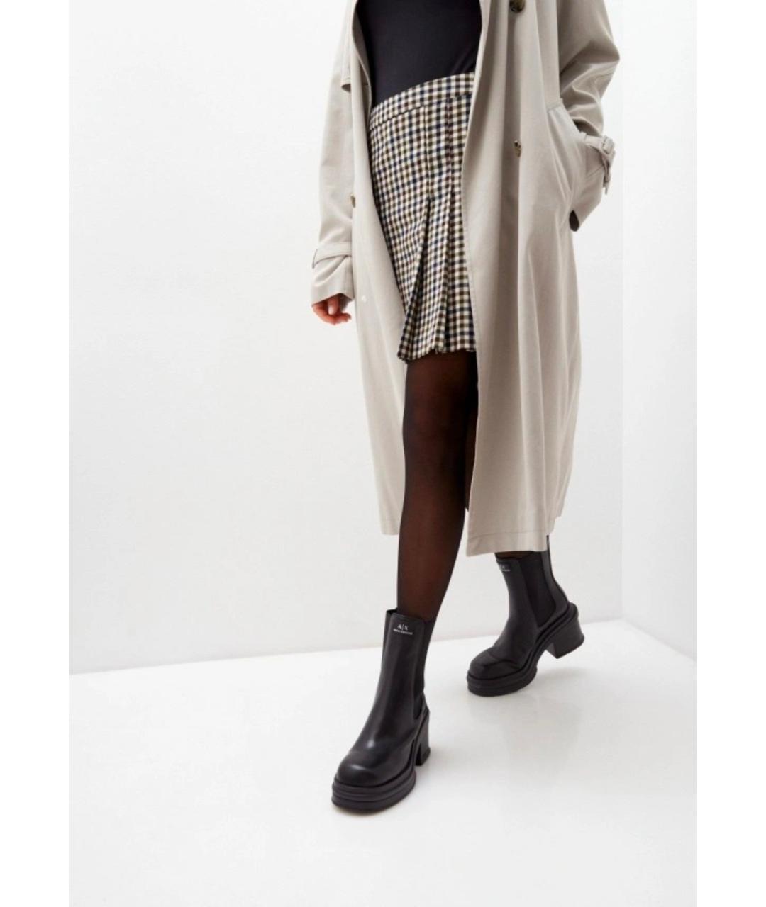 ARMANI EXCHANGE Черные кожаные ботинки, фото 2