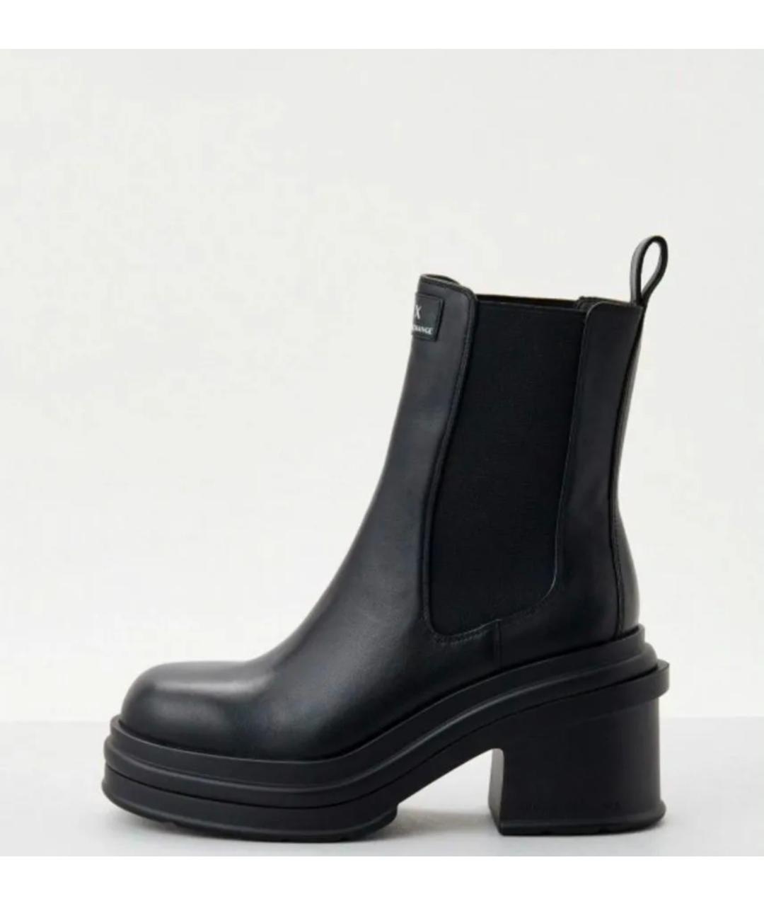 ARMANI EXCHANGE Черные кожаные ботинки, фото 3