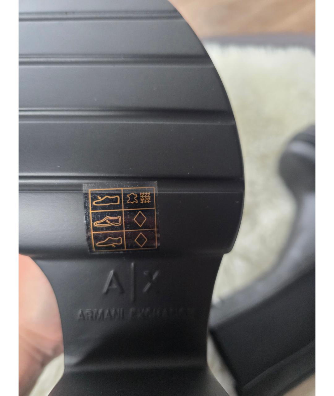 ARMANI EXCHANGE Черные кожаные ботинки, фото 9