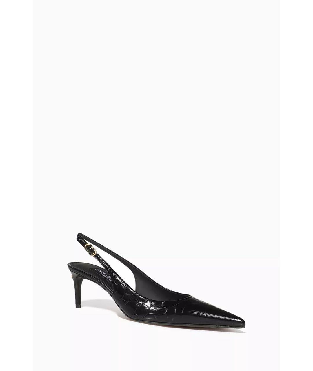 DOLCE&GABBANA Черные кожаные туфли, фото 2