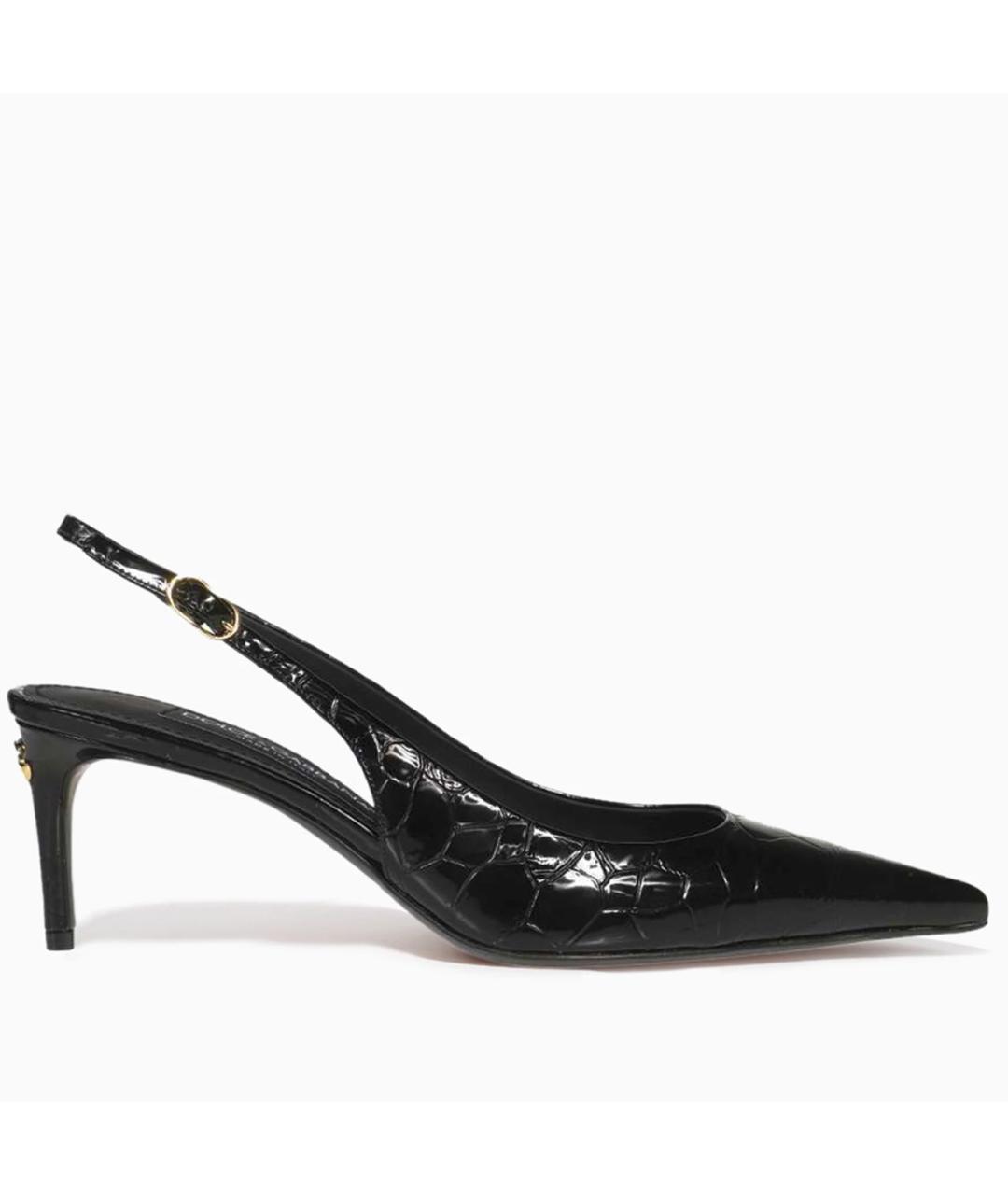 DOLCE&GABBANA Черные кожаные туфли, фото 5