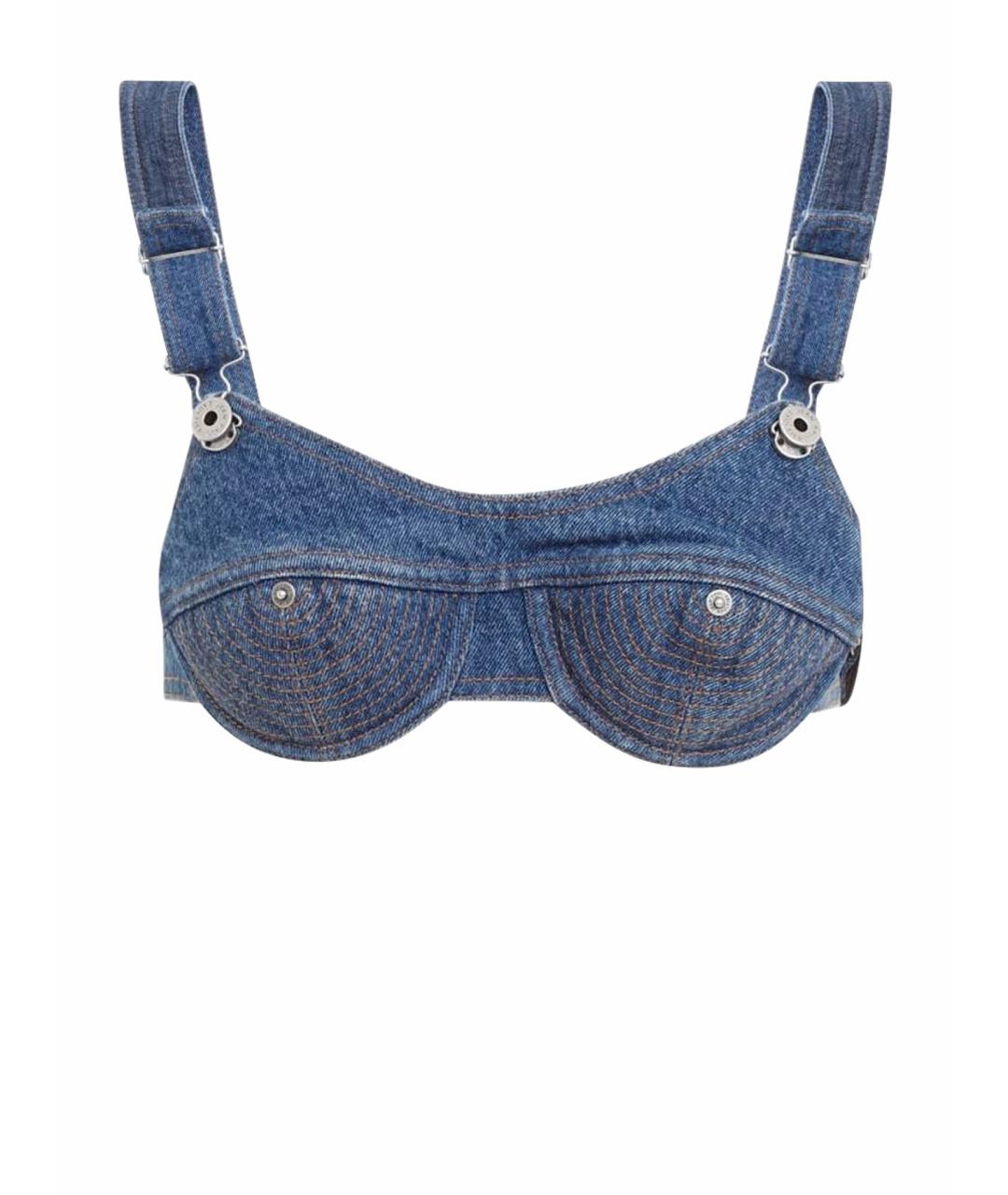 JEAN PAUL GAULTIER Темно-синий деним корсет, фото 1