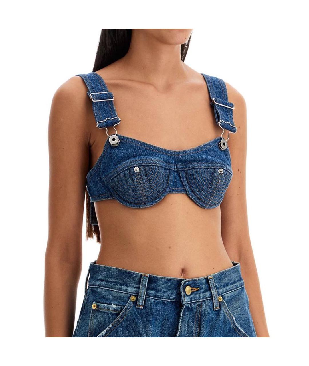 JEAN PAUL GAULTIER Темно-синий деним корсет, фото 4