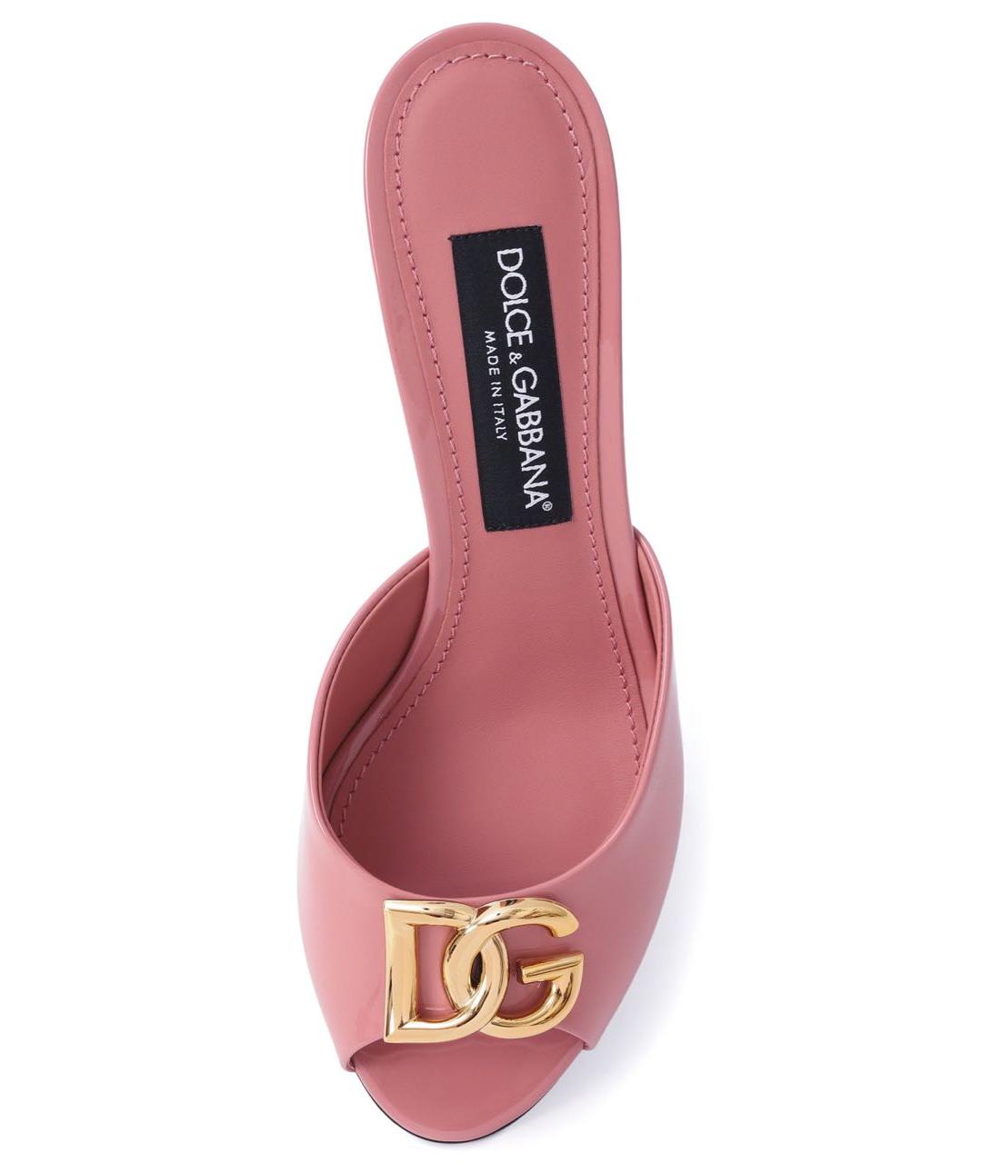 DOLCE&GABBANA Розовые кожаные мюли, фото 6