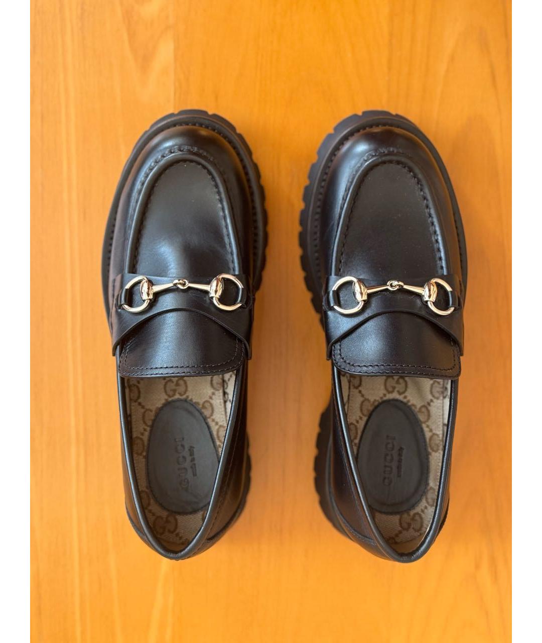 GUCCI Черные кожаные лоферы, фото 3