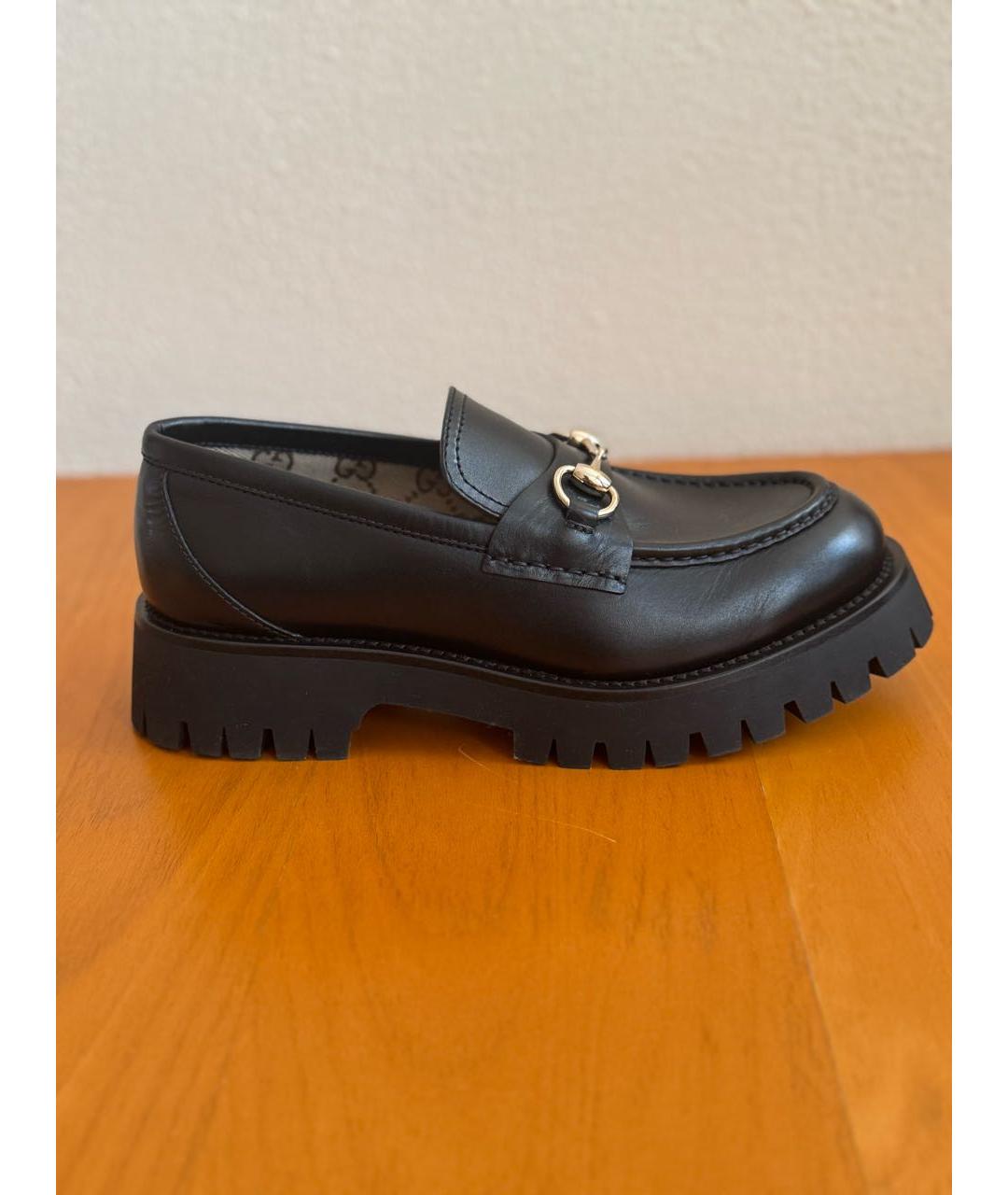 GUCCI Черные кожаные лоферы, фото 9