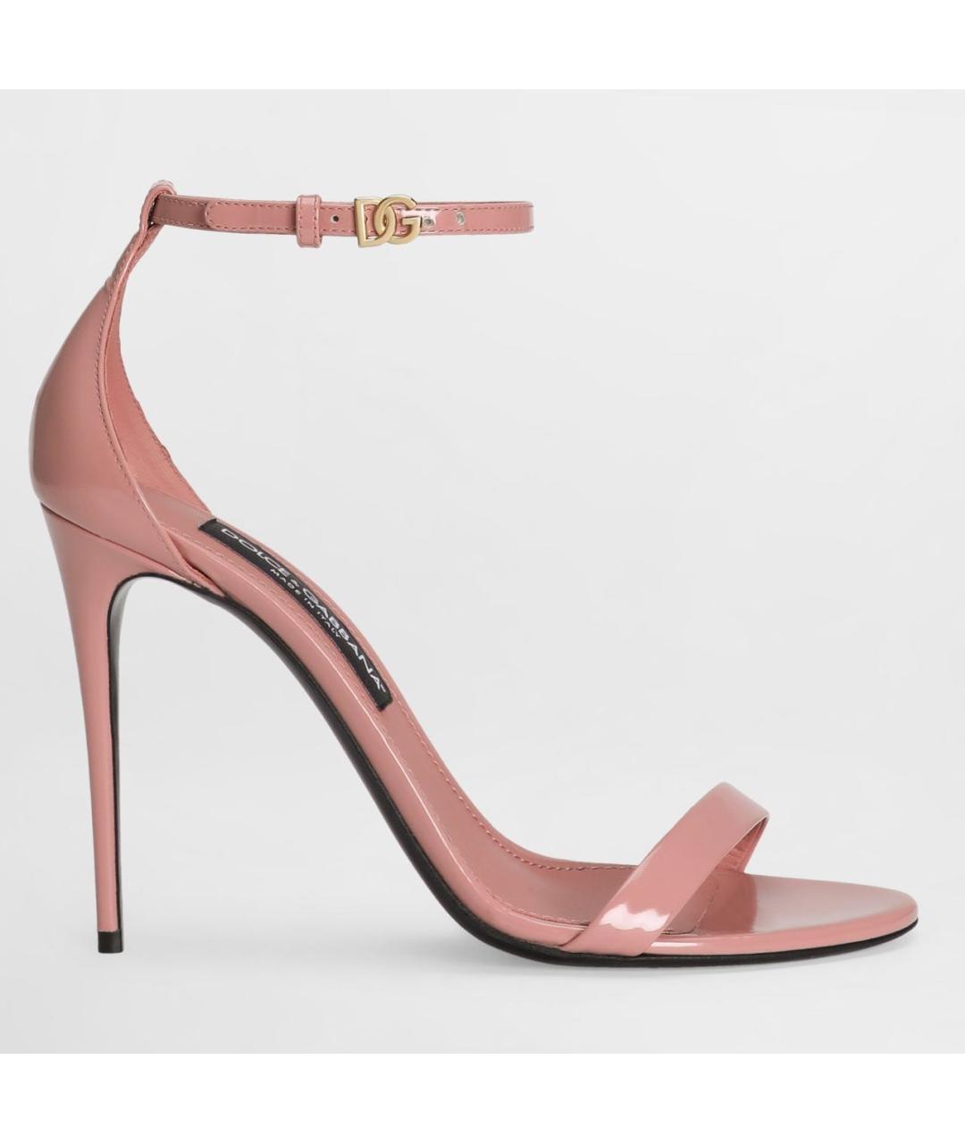 DOLCE&GABBANA Розовые кожаные босоножки, фото 5