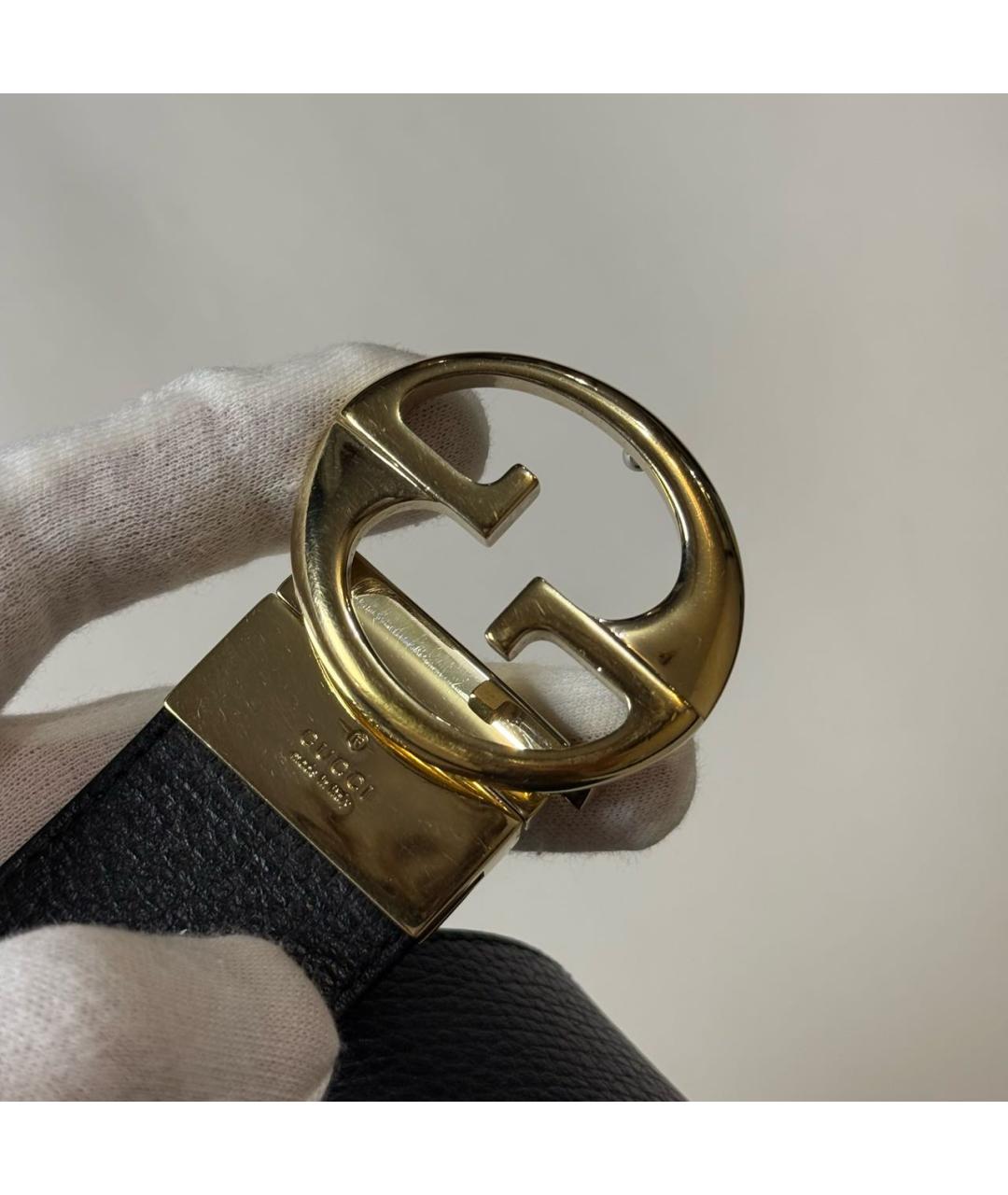 GUCCI Черный кожаный ремень, фото 2
