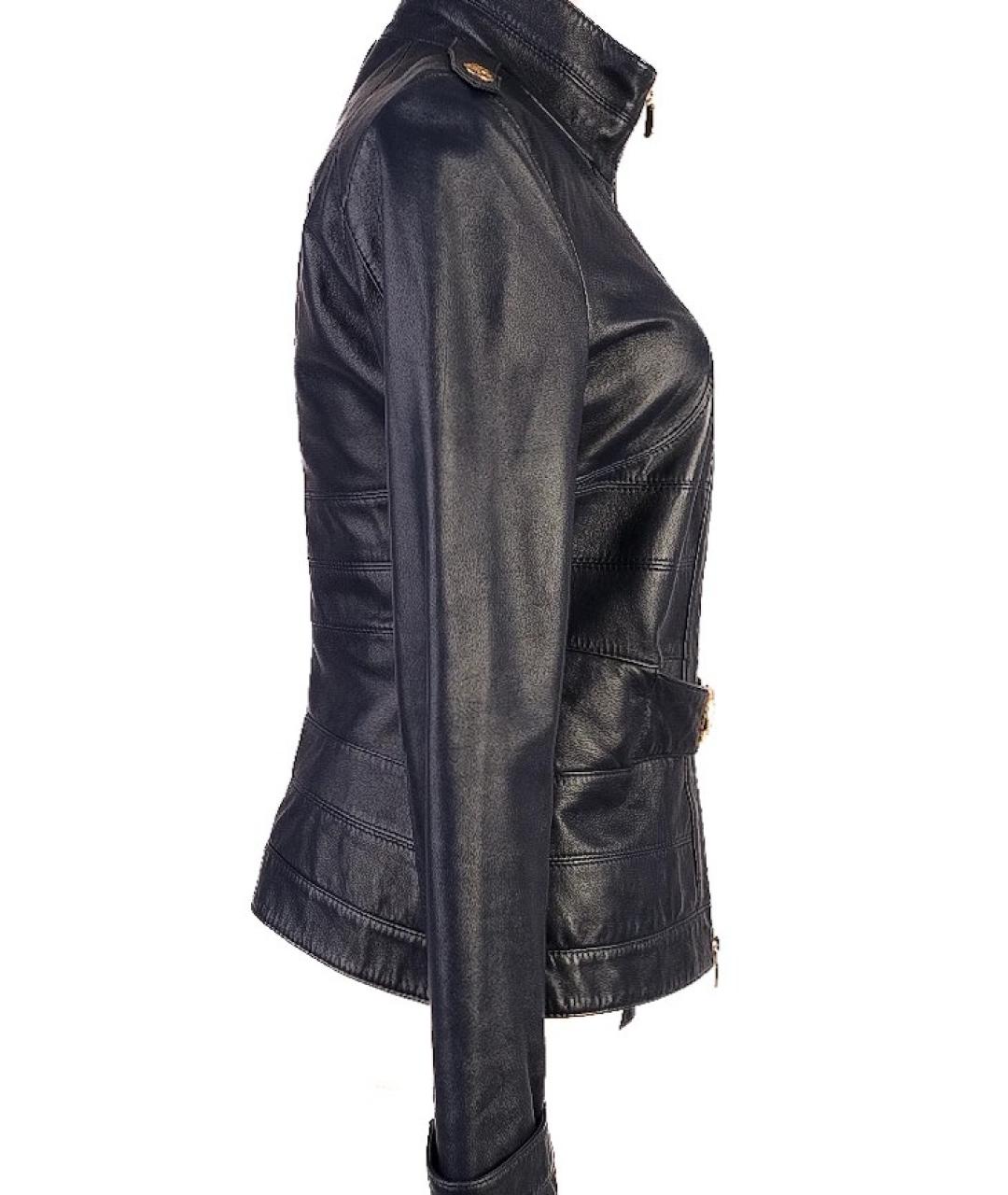 VERSACE COLLECTION Темно-синяя кожаная куртка, фото 7