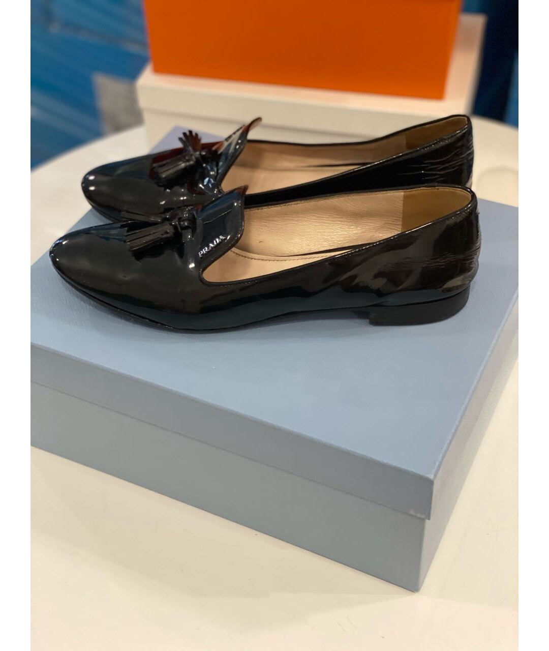 PRADA Черные лоферы из лакированной кожи, фото 7