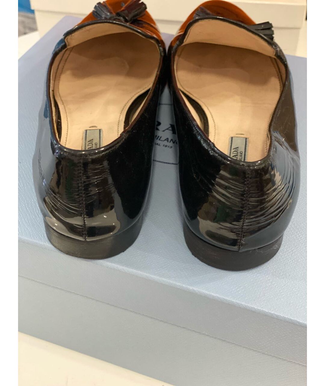 PRADA Черные лоферы из лакированной кожи, фото 4