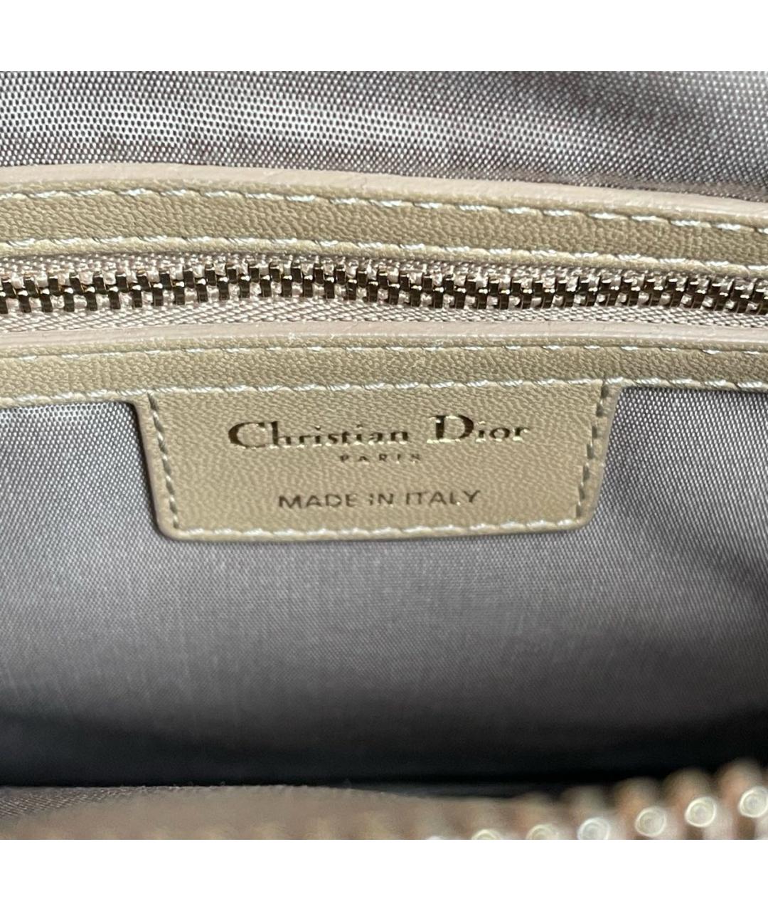 CHRISTIAN DIOR Бежевая кожаная сумка тоут, фото 7