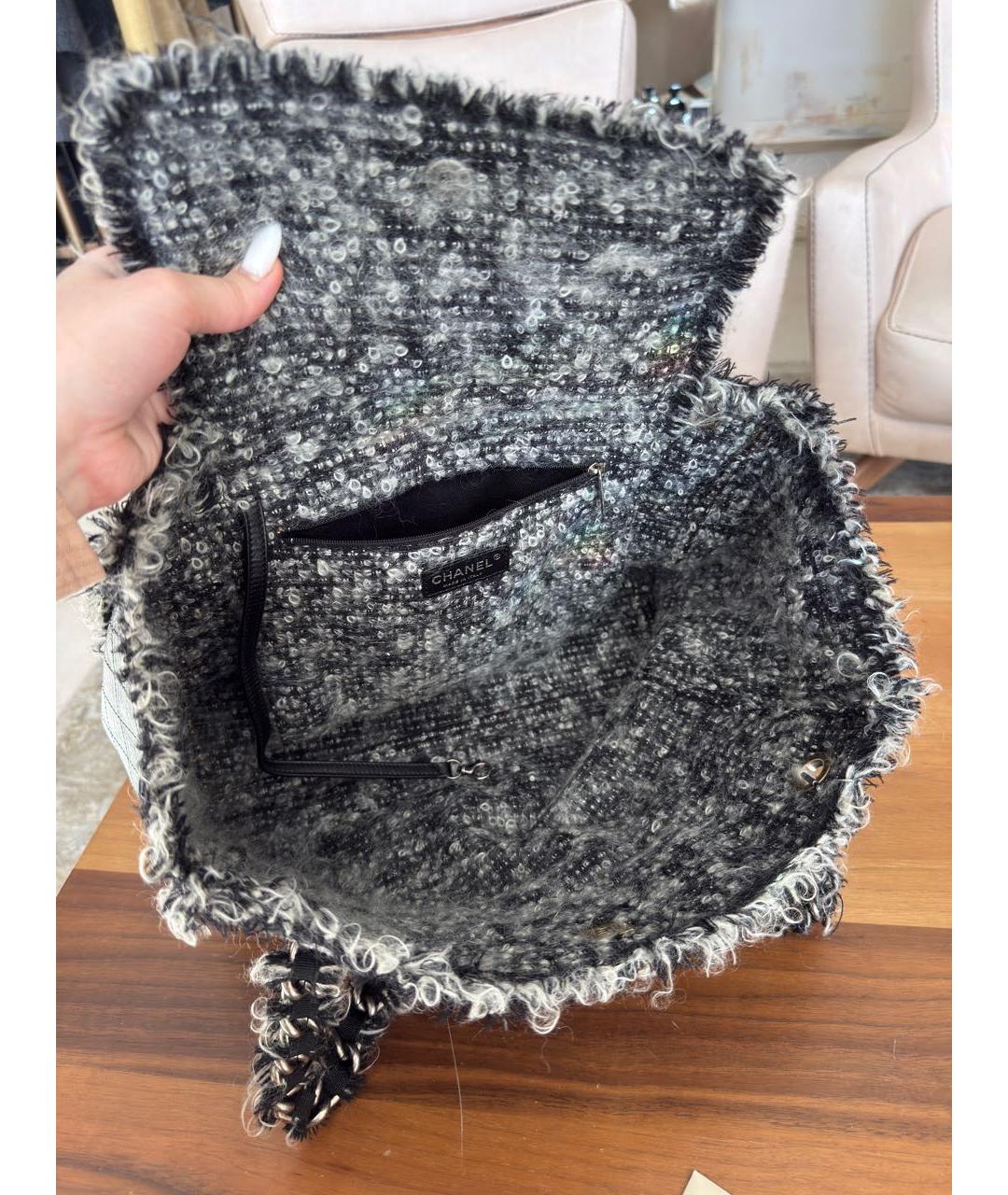 CHANEL Серая кожаная сумка тоут, фото 8