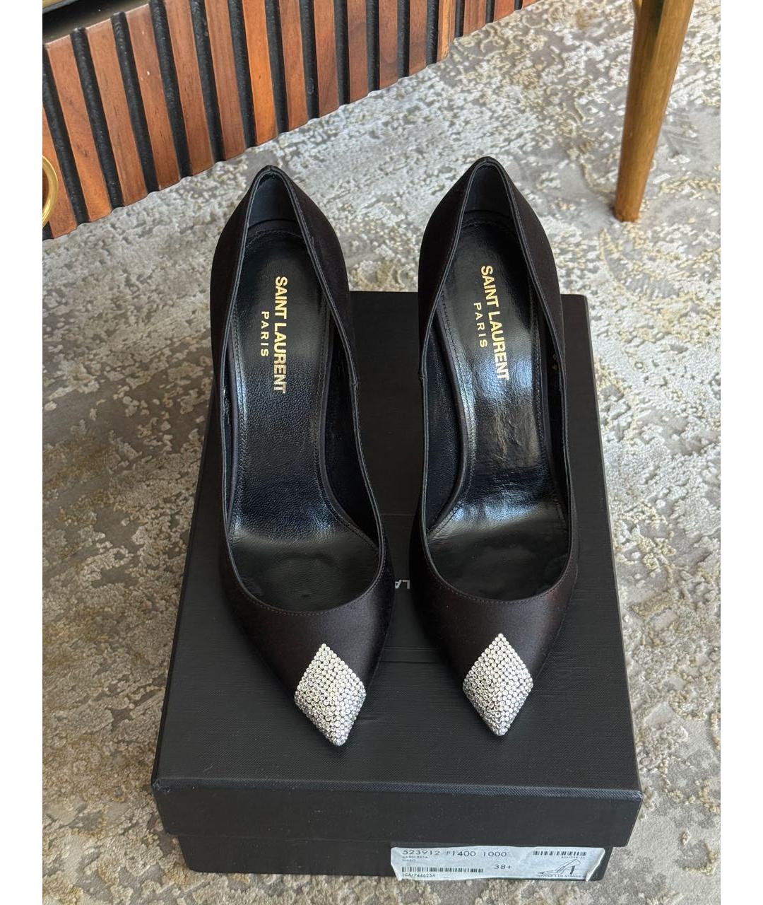 SAINT LAURENT Черные текстильные туфли, фото 3