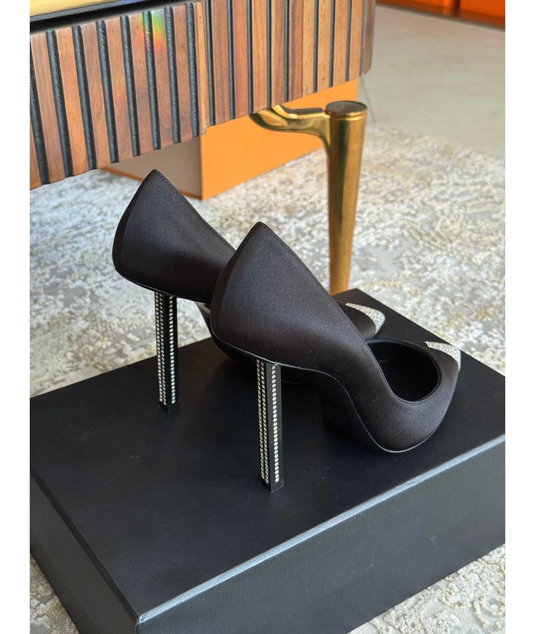 SAINT LAURENT Черные текстильные туфли, фото 4