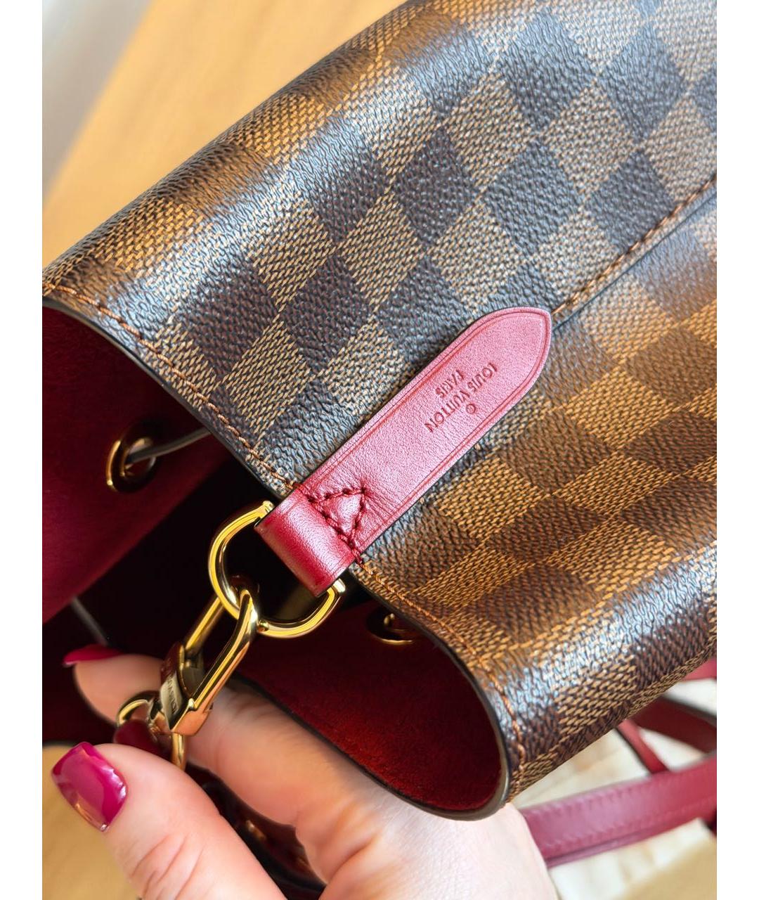 LOUIS VUITTON Коричневая кожаная сумка тоут, фото 5