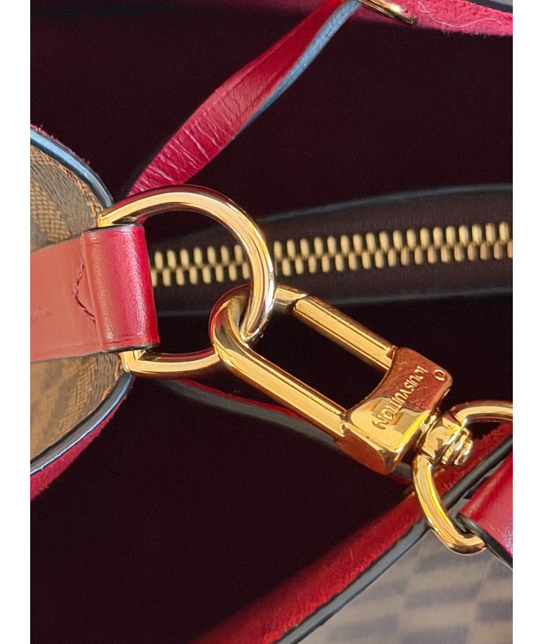 LOUIS VUITTON Коричневая кожаная сумка тоут, фото 8